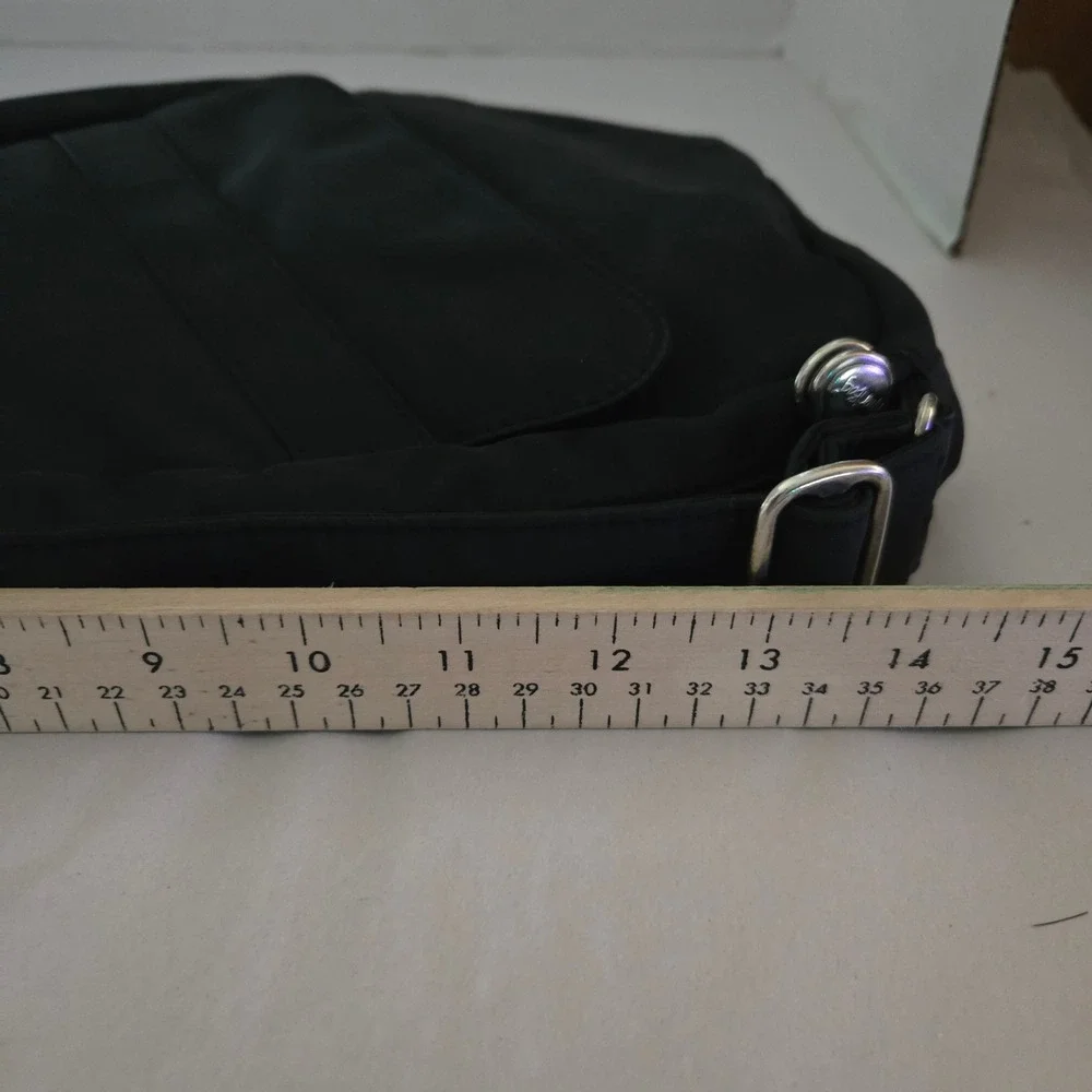 AmeriBag Healthy Back Crossbody Bag Black Nylon Ergonomic Sling Backpack #1462
